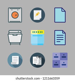 cabinet icon set. vector set about dishwasher, files, drawers and file icons set.