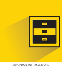 cabinet icon with shadow on yellow background