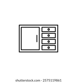 cabinet icon Simple outline illustration