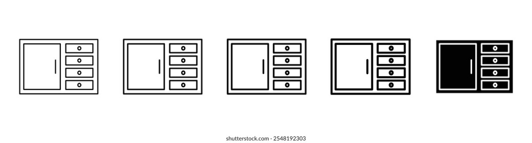 ícone do gabinete Conjunto de logotipos simples de linha fina