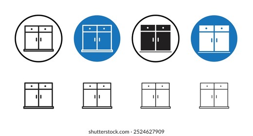 Icono de gabinete colección de arte de línea delgada