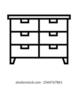 Cabinet icon in thin line style. Vector illustration graphic design  