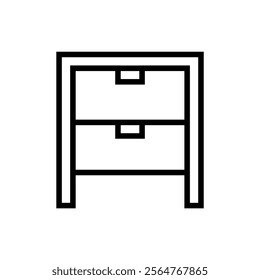 Cabinet icon in thin line style. Vector illustration graphic design  