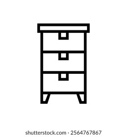 Cabinet icon in thin line style. Vector illustration graphic design  