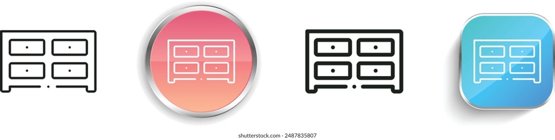 cabinet icon. Thin Linear, Regular and Button Style Design Isolated On White Background