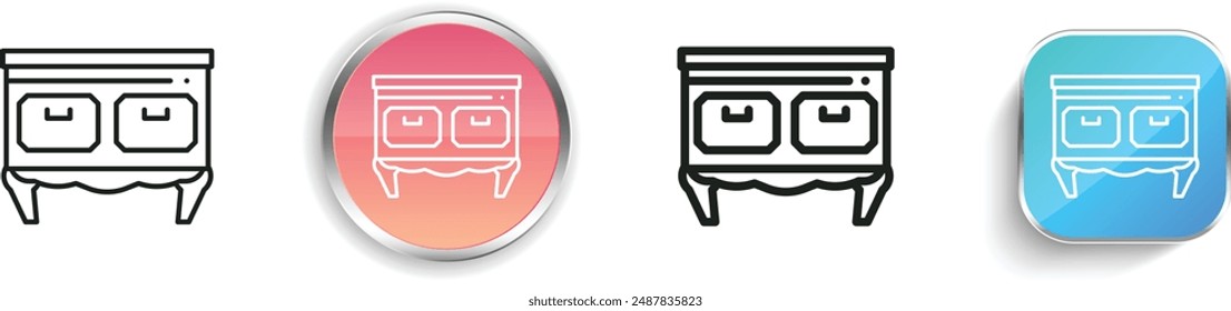 cabinet icon. Thin Linear, Regular and Button Style Design Isolated On White Background