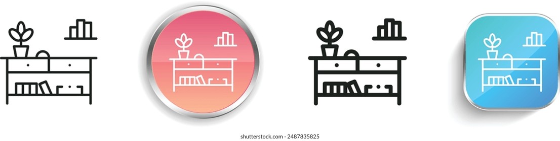 cabinet icon. Thin Linear, Regular and Button Style Design Isolated On White Background