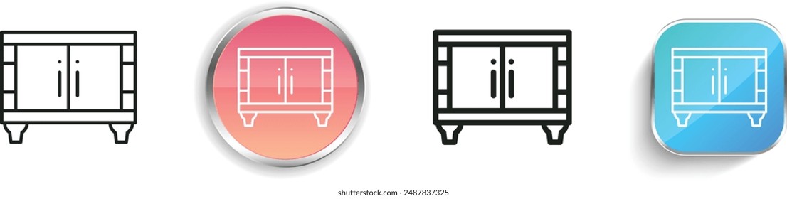 cabinet icon. Thin Linear, Regular and Button Style Design Isolated On White Background