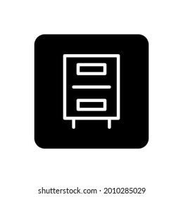 Cabinet icon vector filled square style