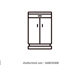 Cabinet icon vector  isolate gray color on white background