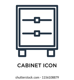 Cabinet icon vector isolated on white background, Cabinet transparent sign , linear pictogram or outline logo design in lined style