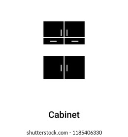 Cabinet icon vector isolated on white background, logo concept of Cabinet sign on transparent background, filled black symbol