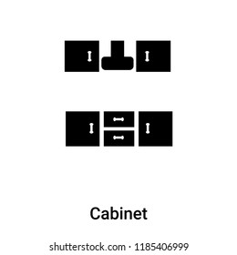 Cabinet icon vector isolated on white background, logo concept of Cabinet sign on transparent background, filled black symbol