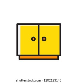 cabinet icon vector. kitchen icon with filled outline style