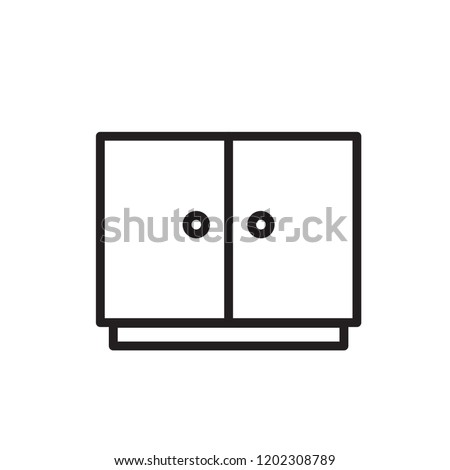 cabinet icon vector. kitchen line style icon