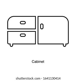 Cabinet icon vector on white background. Black icon illustration