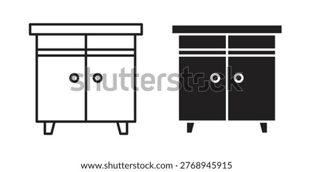 Cabinet icon vector pictogram pack. icon vector template