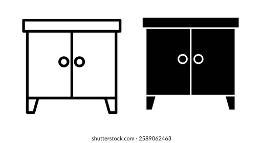 Cabinet icons thin line illustrations designs