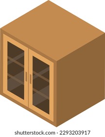 A cabinet isolated vector illustration.