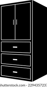 A cabinet isolated vector silhouette.