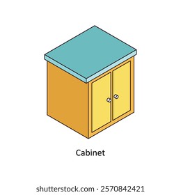 Cabinet isometric Colored illustration. EPS File stock illustration