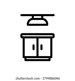 Cabinet (Kitchen Equipment) icon outline vector. isolated on white background