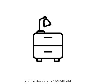 Cabinet line icon. Vector symbol in trendy flat style on white background. Cabinet sing for design.