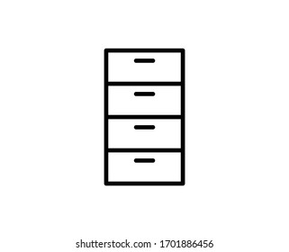 Cabinet line icon. Vector symbol in trendy flat style on white background. Cabinet sing for design.