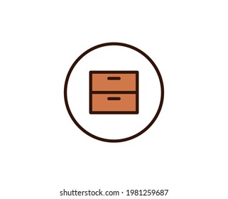 Cabinet line icon. Vector symbol in trendy flat style on white background. Office sing for design.