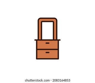 Cabinet line icon. Vector symbol in trendy flat style on white background. Office sing for design.