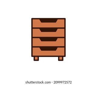 Cabinet line icon. Vector symbol in trendy flat style on white background. Office sing for design.