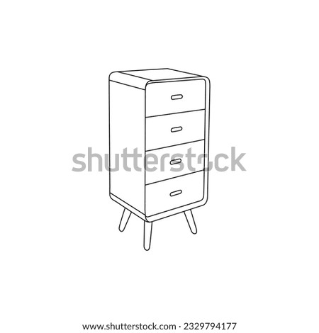 Cabinet line simple minimalist logo symbol icon, vector graphic design illustration template