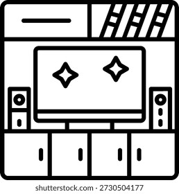 Design de ícone de vetor de linha de gabinete