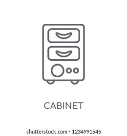 Cabinet linear icon. Modern outline Cabinet logo concept on white background from Furniture and Household collection. Suitable for use on web apps, mobile apps and print media.