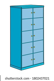 gabinete para ilustración vectorial de locker office, aislado en fondo blanco para educación,vista superior
