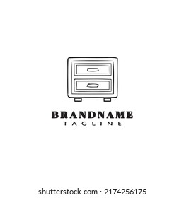 cabinet logo cartoon icon template black modern isolated vector illustration