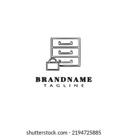 cabinet logo cartoon icon template black modern isolated vector illustration