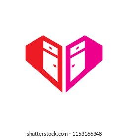 cabinet love logo icon design