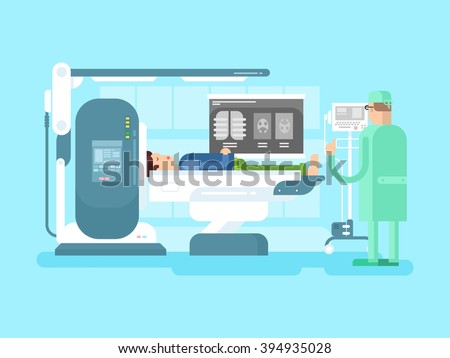 Cabinet with an MRI device