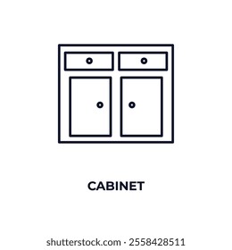 cabinet  outline icon. Linear vector from furniture concept. Thin line cabinet  icon isolated on white background