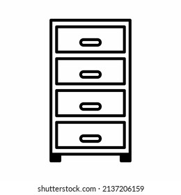Cabinet outline style vector icon