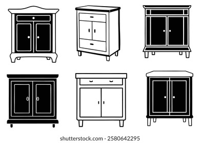 Cabinet Outline Template Icon Design