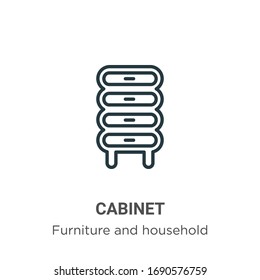 Cabinet outline vector icon. Thin line black cabinet icon, flat vector simple element illustration from editable furniture concept isolated stroke on white background