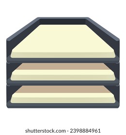 Cabinet paper tray icon cartoon vector. Letter inbox. Ream stack card