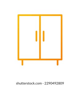 Cabinet pixel perfect gradient linear vector icon. Decorative sideboard. Cupboard with doors. Furniture store. Thin line color symbol. Modern style pictogram. Vector isolated outline drawing