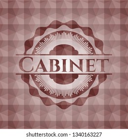 Cabinet red seamless polygonal badge.