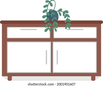 Cabinet semi flat color vector object. Modern home furniture. Realistic item on white. Drawer for interior decor isolated modern cartoon style illustration for graphic design and animation