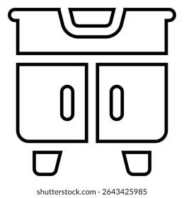 cabinet set line icon design. cabinet set thin black outline symbol vector illustration. editable stroke icon on transparent background. - Powered by Shutterstock - Get 15% off with code: PIKWIZARD15
