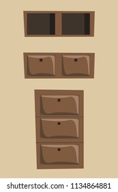 cabinet set vector illustration