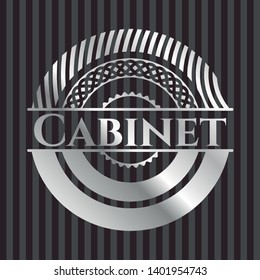 Cabinet silver badge or emblem. Vector Illustration. Mosaic.